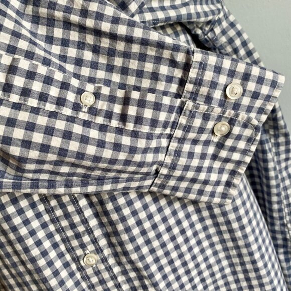 Bonobos Blueish Grey Checkered Long Sleeve Button Down Shirt Slim Fit XL - Picture 5 of 10